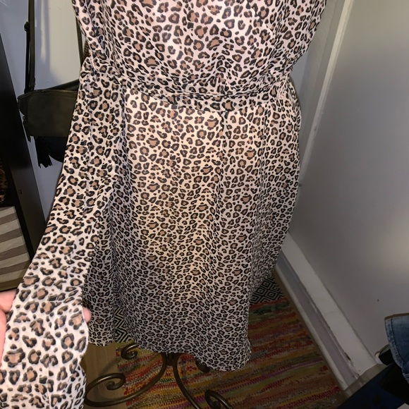 A New Day Brown/Light Pink Leopard Print Dress. - Picture 2 of 7